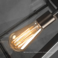 Lampe rétro industrielle nordique lustre en verre de fer rectangulaire pour salle à manger